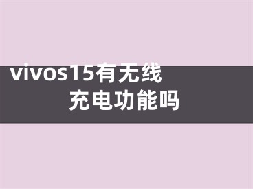 vivos15有無線充電功能嗎