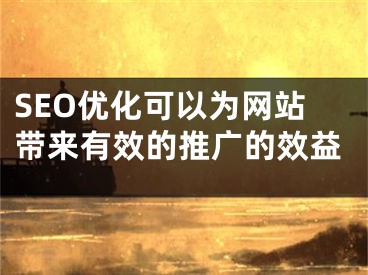 SEO優(yōu)化可以為網(wǎng)站帶來(lái)有效的推廣的效益