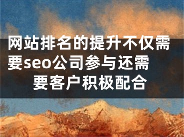 網(wǎng)站排名的提升不僅需要seo公司參與還需要客戶積極配合