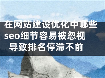 在網(wǎng)站建設(shè)優(yōu)化中哪些seo細(xì)節(jié)容易被忽視導(dǎo)致排名停滯不前 