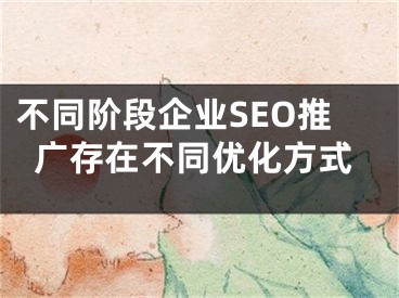 不同階段企業(yè)SEO推廣存在不同優(yōu)化方式