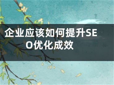 企業(yè)應(yīng)該如何提升SEO優(yōu)化成效 