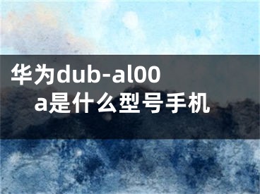 華為dub-al00a是什么型號手機