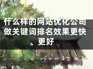 什么樣的網(wǎng)站優(yōu)化公司做關(guān)鍵詞排名效果更快、更好 