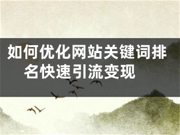 如何優(yōu)化網(wǎng)站關(guān)鍵詞排名快速引流變現(xiàn) 