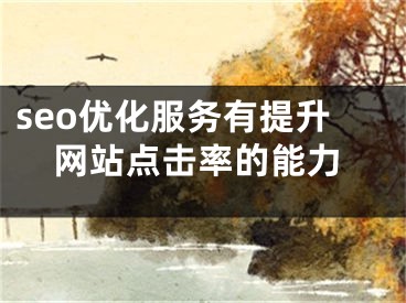 seo優(yōu)化服務(wù)有提升網(wǎng)站點(diǎn)擊率的能力