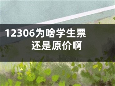 12306為啥學生票還是原價啊