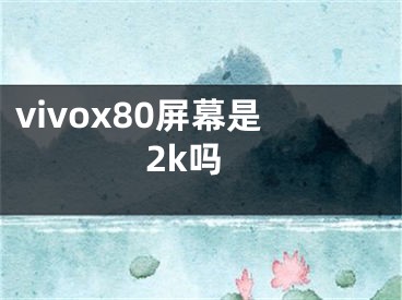 vivox80屏幕是2k嗎