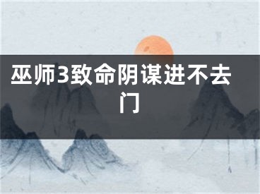 巫師3致命陰謀進(jìn)不去門