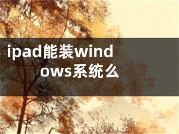 ipad能裝windows系統(tǒng)么