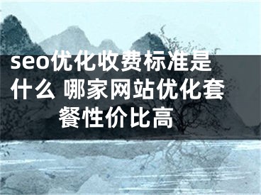 seo優(yōu)化收費標準是什么 哪家網(wǎng)站優(yōu)化套餐性價比高 