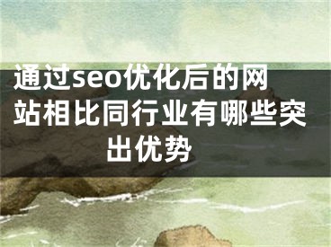 通過seo優(yōu)化后的網(wǎng)站相比同行業(yè)有哪些突出優(yōu)勢 