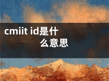 cmiit id是什么意思