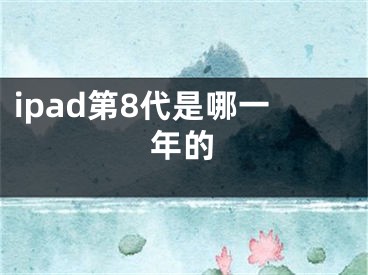 ipad第8代是哪一年的