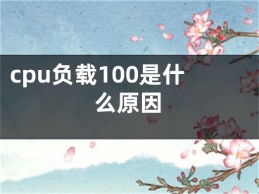 cpu負(fù)載100是什么原因