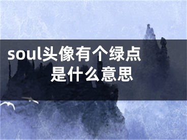 soul頭像有個綠點是什么意思