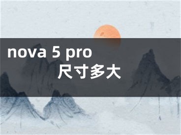 nova 5 pro尺寸多大