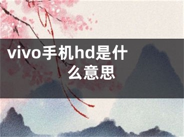 vivo手機(jī)hd是什么意思