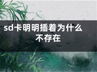 sd卡明明插著為什么不存在