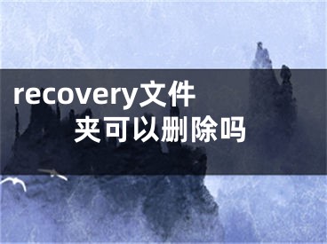 recovery文件夾可以刪除嗎