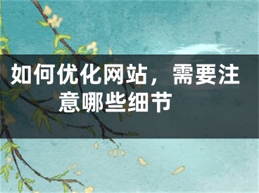 如何優(yōu)化網(wǎng)站，需要注意哪些細節(jié) 