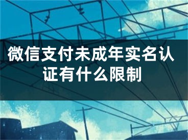 微信支付未成年實名認證有什么限制