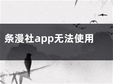 條漫社app無(wú)法使用