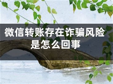 微信轉(zhuǎn)賬存在詐騙風(fēng)險(xiǎn)是怎么回事