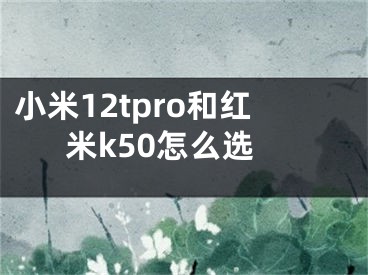 小米12tpro和紅米k50怎么選