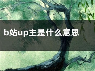 b站up主是什么意思