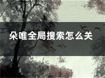 朵唯全局搜索怎么關(guān)