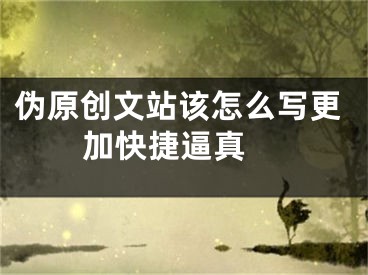 偽原創(chuàng)文站該怎么寫更加快捷逼真 