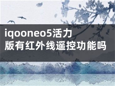 iqooneo5活力版有紅外線遙控功能嗎