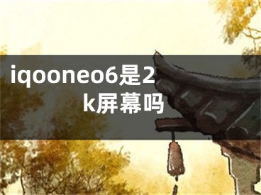 iqooneo6是2k屏幕嗎