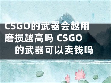 CSGO的武器會越用磨損越高嗎 CSGO的武器可以賣錢嗎