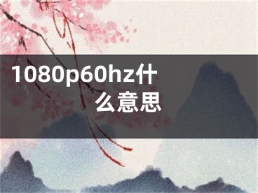 1080p60hz什么意思