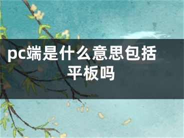 pc端是什么意思包括平板嗎