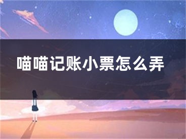 喵喵記賬小票怎么弄