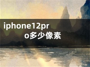 iphone12pro多少像素