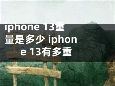 iphone 13重量是多少 iphone 13有多重