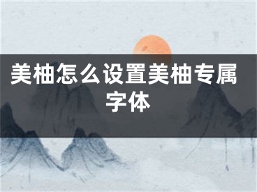 美柚怎么設(shè)置美柚專屬字體