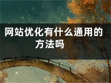 網(wǎng)站優(yōu)化有什么通用的方法嗎 