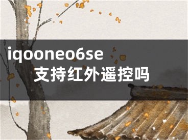 iqooneo6se支持紅外遙控嗎