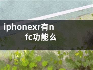 iphonexr有nfc功能么