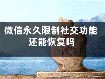 微信永久限制社交功能還能恢復嗎