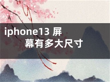 iphone13 屏幕有多大尺寸