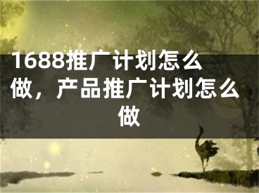 1688推廣計(jì)劃怎么做，產(chǎn)品推廣計(jì)劃怎么做