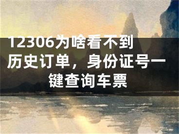 12306為啥看不到歷史訂單，身份證號一鍵查詢車票