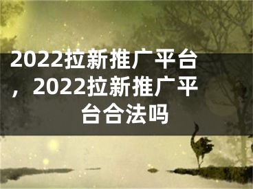 2022拉新推廣平臺(tái)，2022拉新推廣平臺(tái)合法嗎