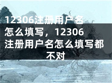 12306注冊用戶名怎么填寫，12306注冊用戶名怎么填寫都不對